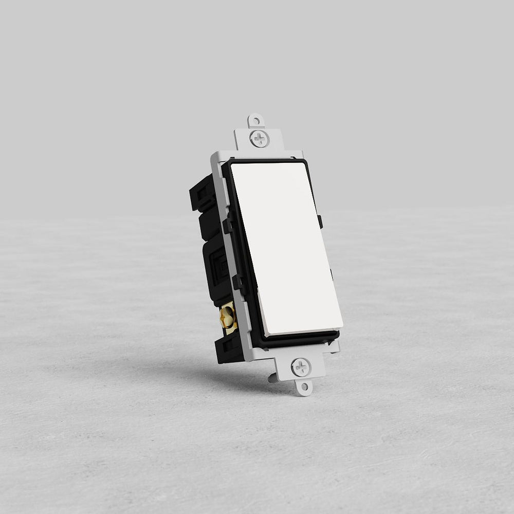 Three Way Rocker Switch - Polished Nickel Black