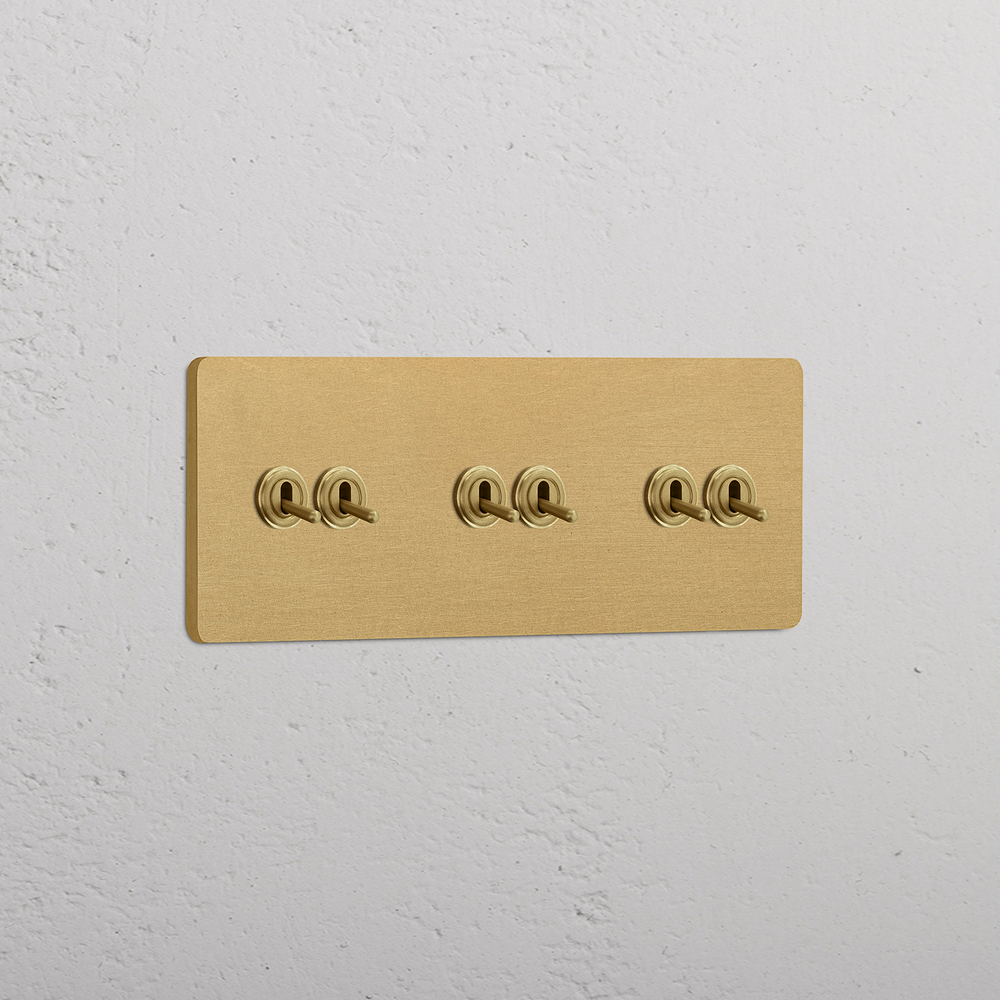 Grove Triple 6x Toggle Switch - Antique Brass