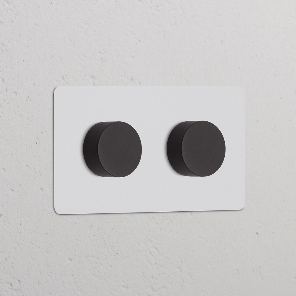 Kew Dubbele 2x kruisdimmer – Beschilderbaar brons