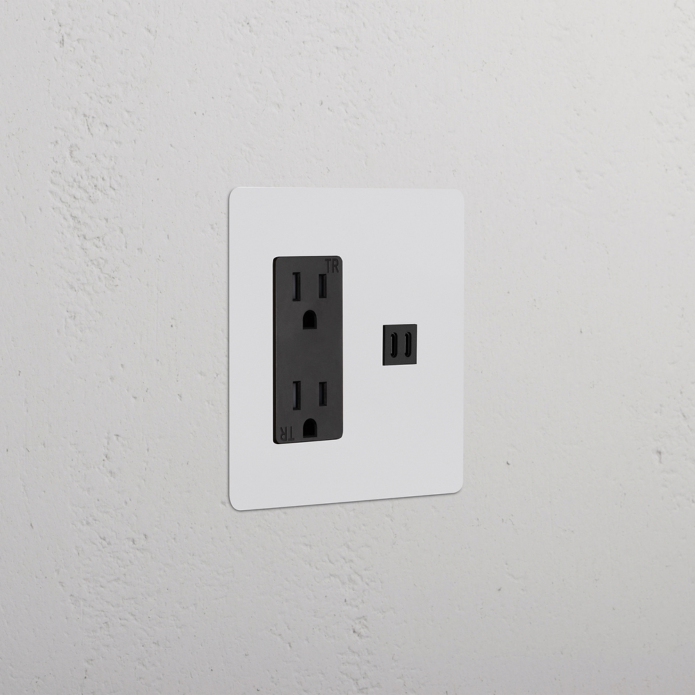 Kew 2G Outlet & Fast Charge USB - Paintable Black