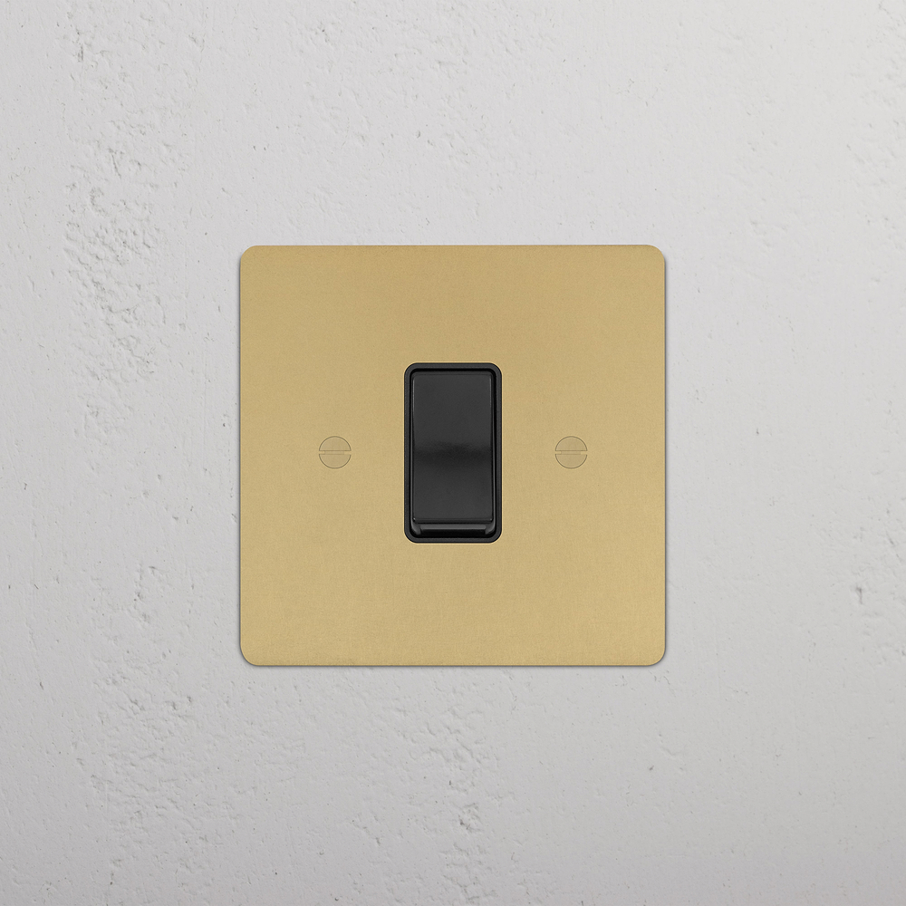 Single 45A Cooker Switch - Antique Brass | Black
