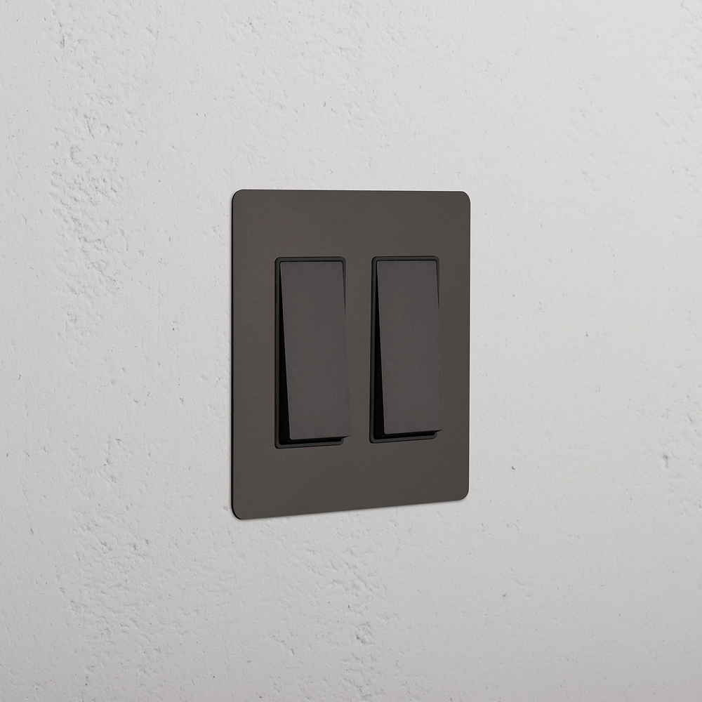 Kew 2G Rocker Switch - Bronze Black