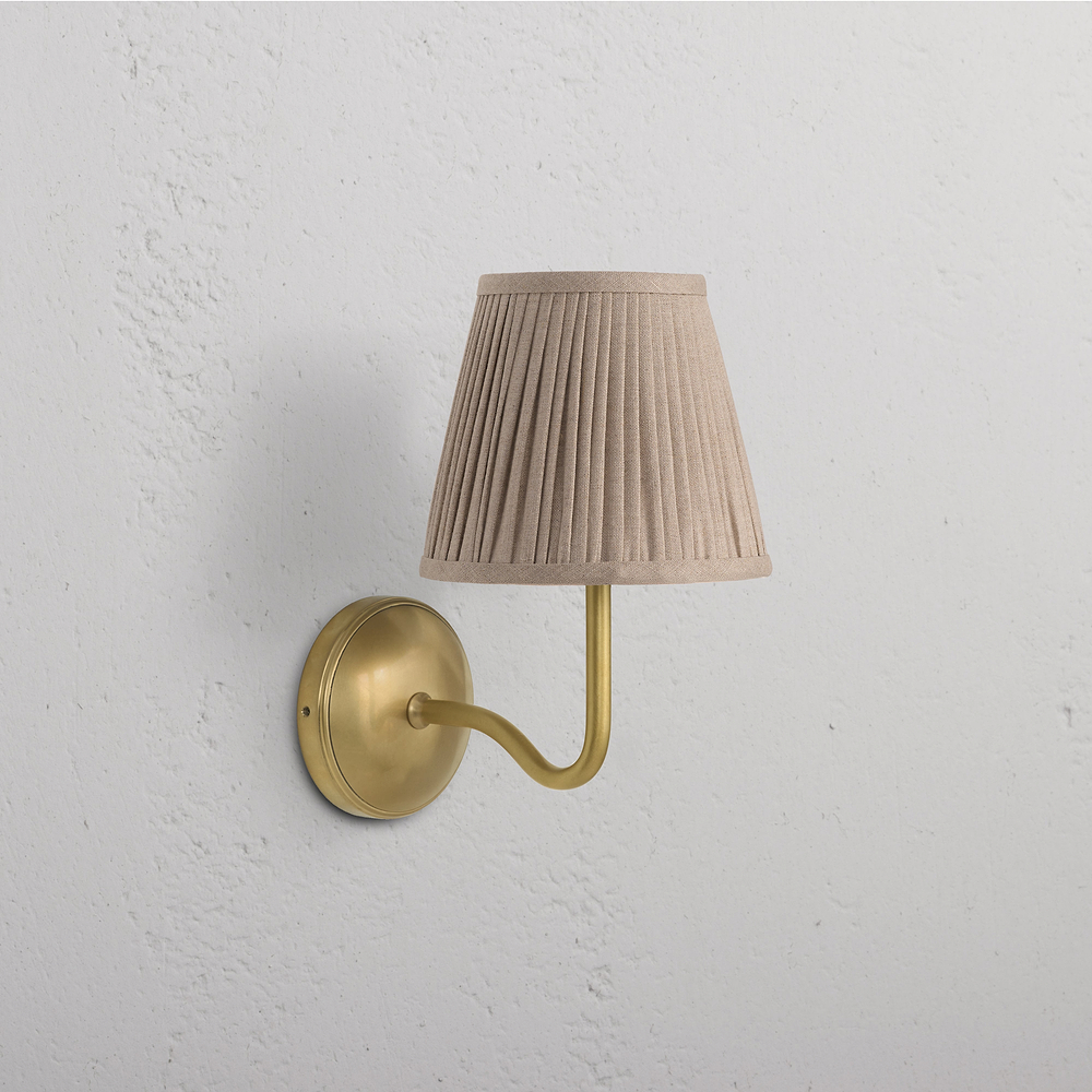 Malvern Medium Wall Light Natural Beige – Antique Brass