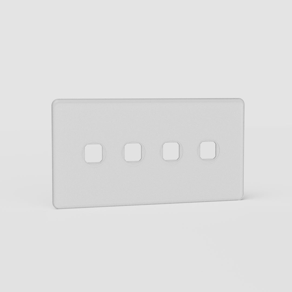 Kew Double 4x Switch Plate - Clear