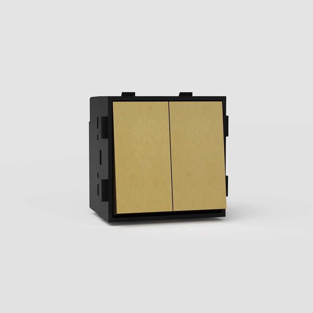 Double Retractive Rocker Switch - Antique Brass | Black