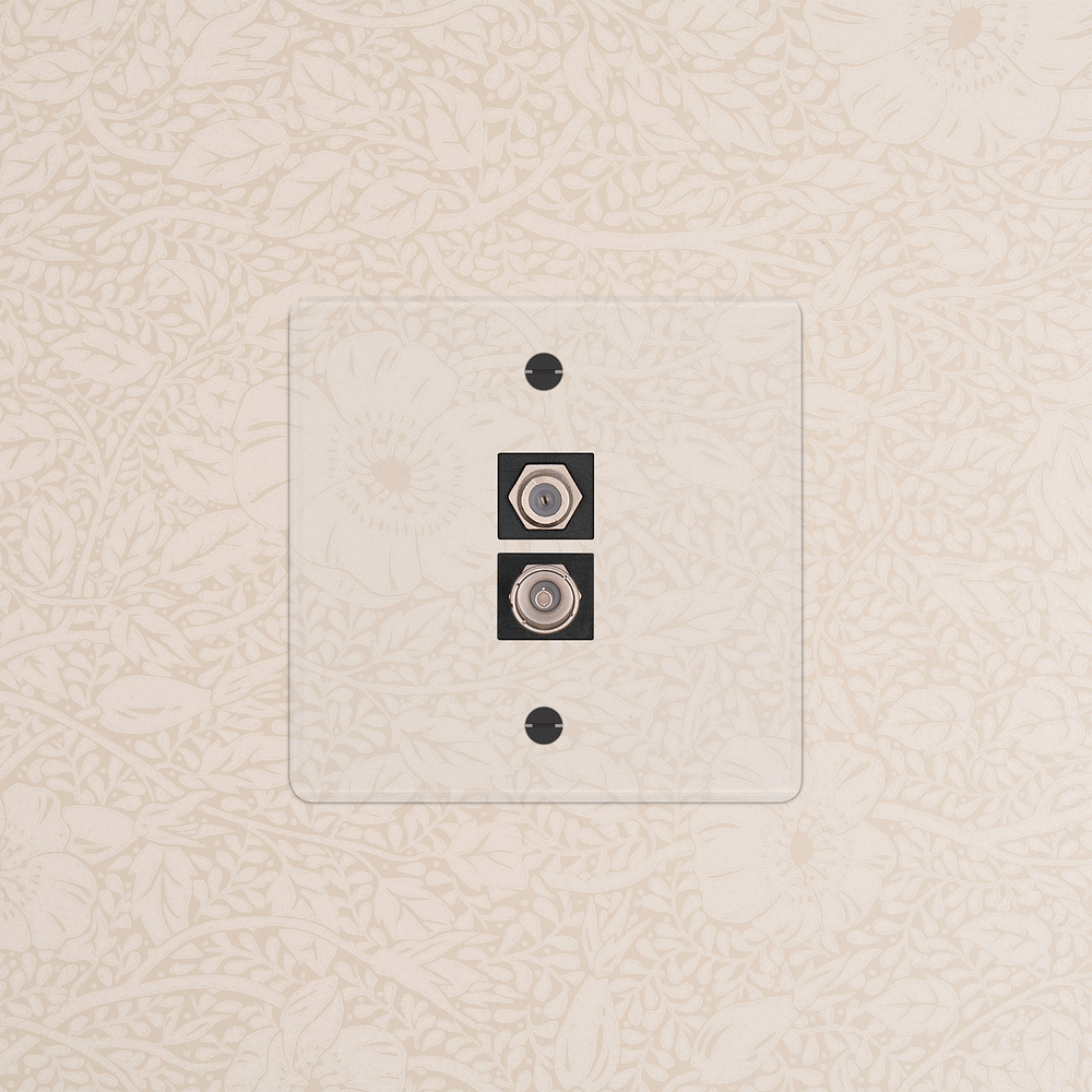 Single TV & Satellite Socket - Clear | Black