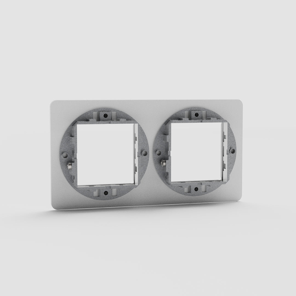 Kew Double 45mm Module Plate - Clear | White