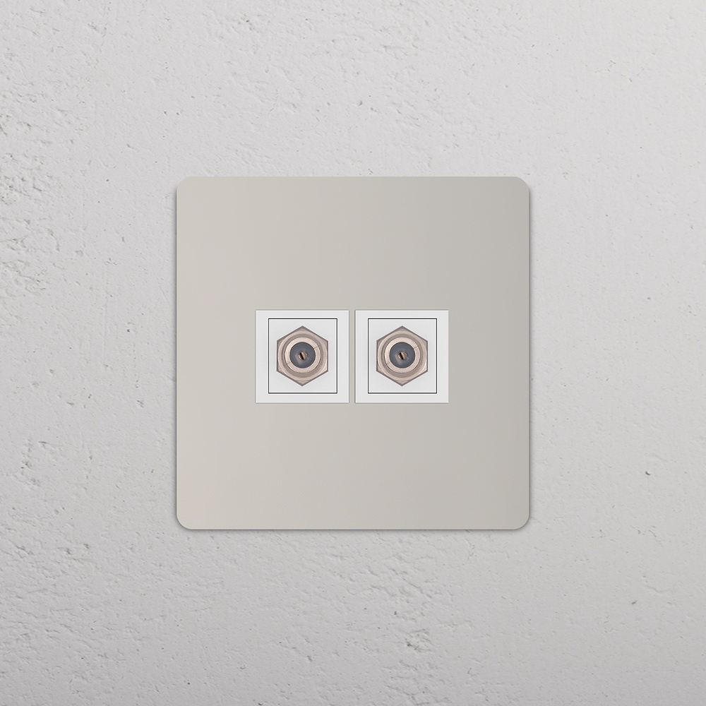 Grove Single 2x Satellite Socket - Polished Nickel | White