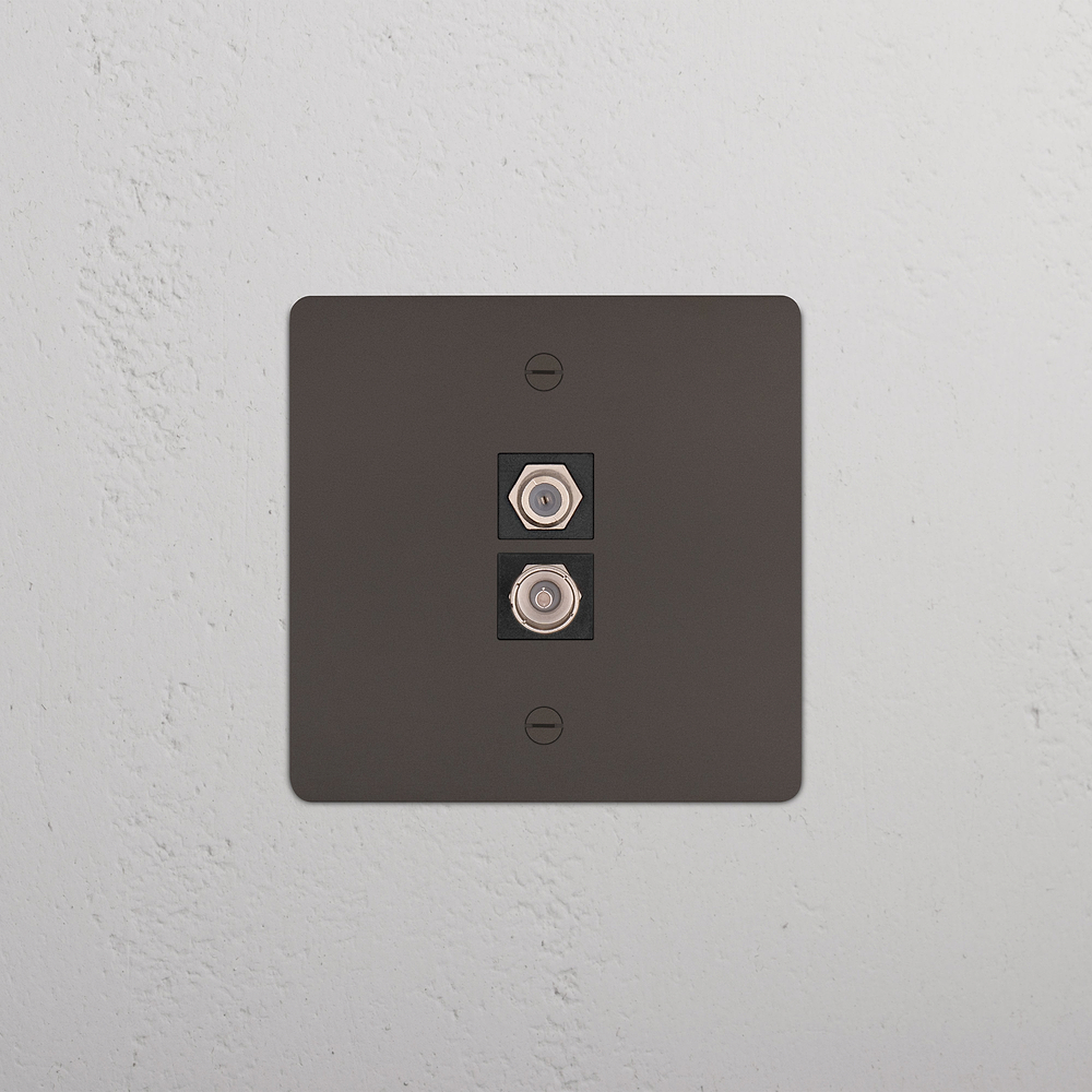 Single TV & Satellite Socket - Bronze | Black