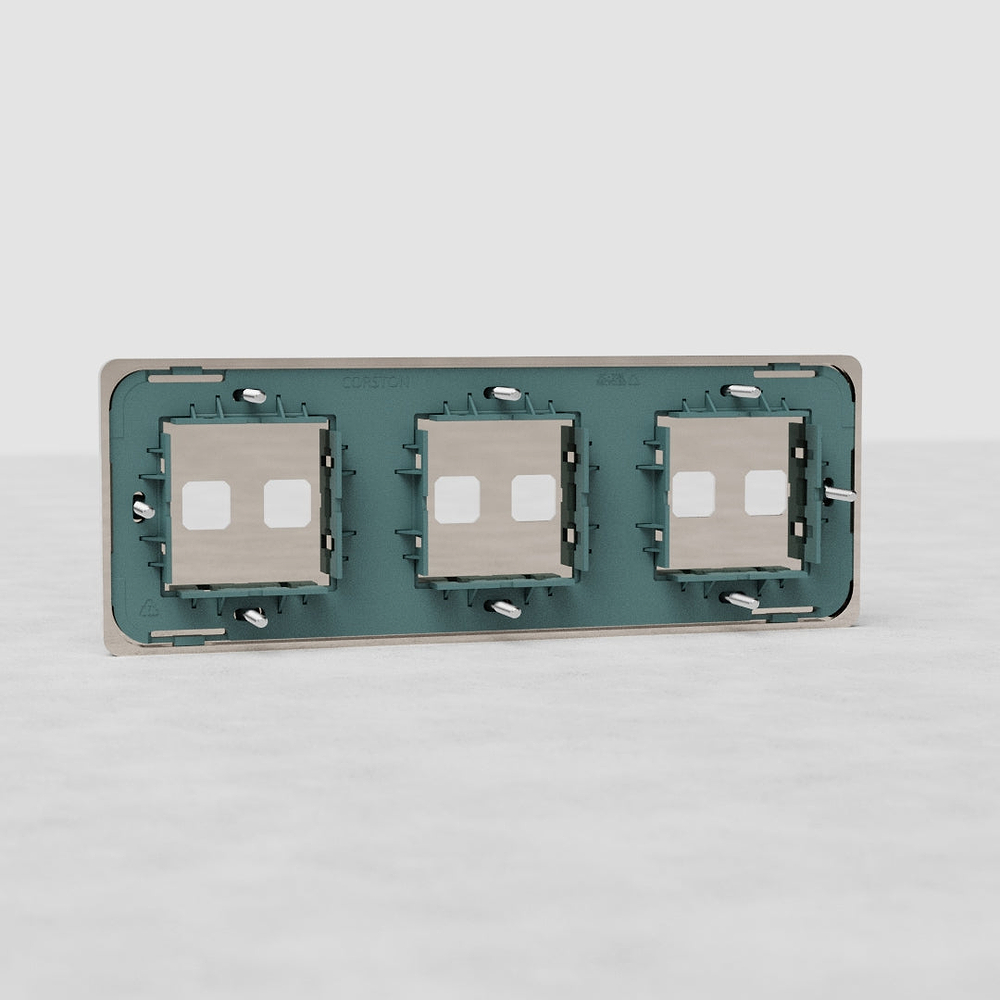 Grove Plaque Insert Interrupteur x6 (Triple) - Nickel Poli