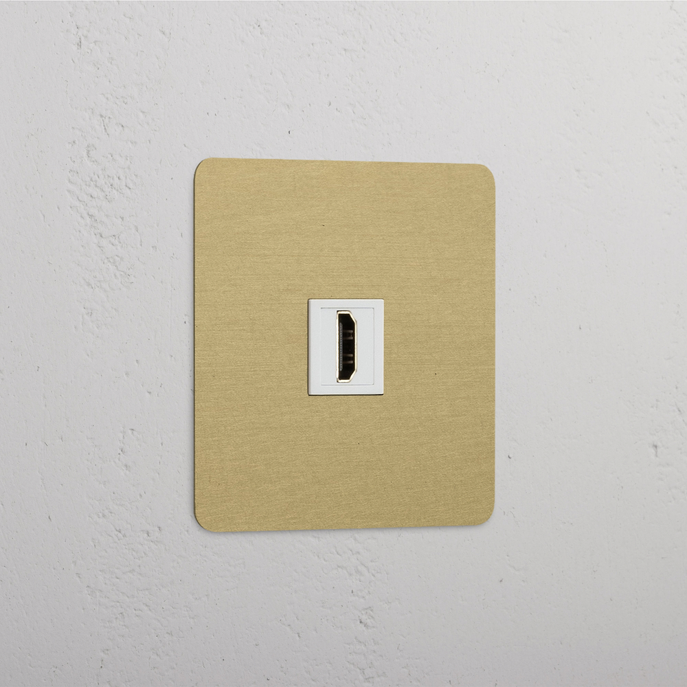 Kew Tomada HDMI individual - Latão Antigo | Branco