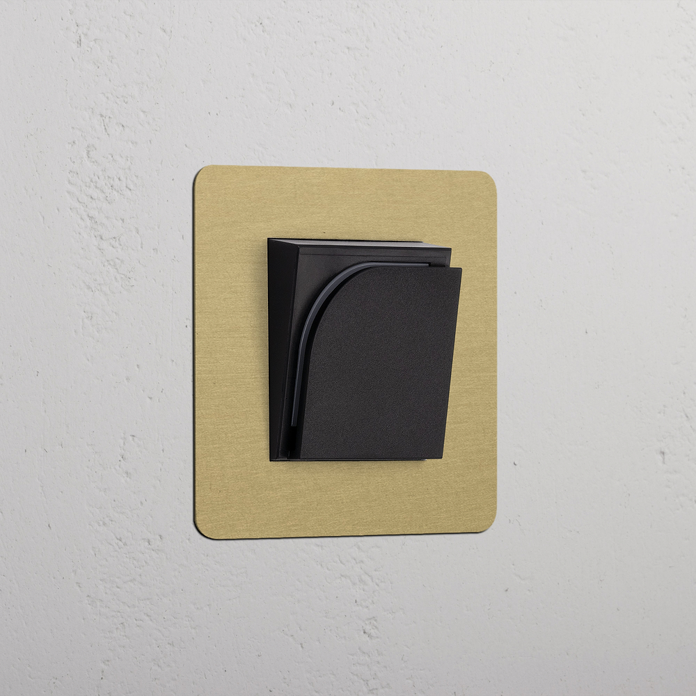 Kew Single Hotel Key Card Switch - Antique Brass | Black