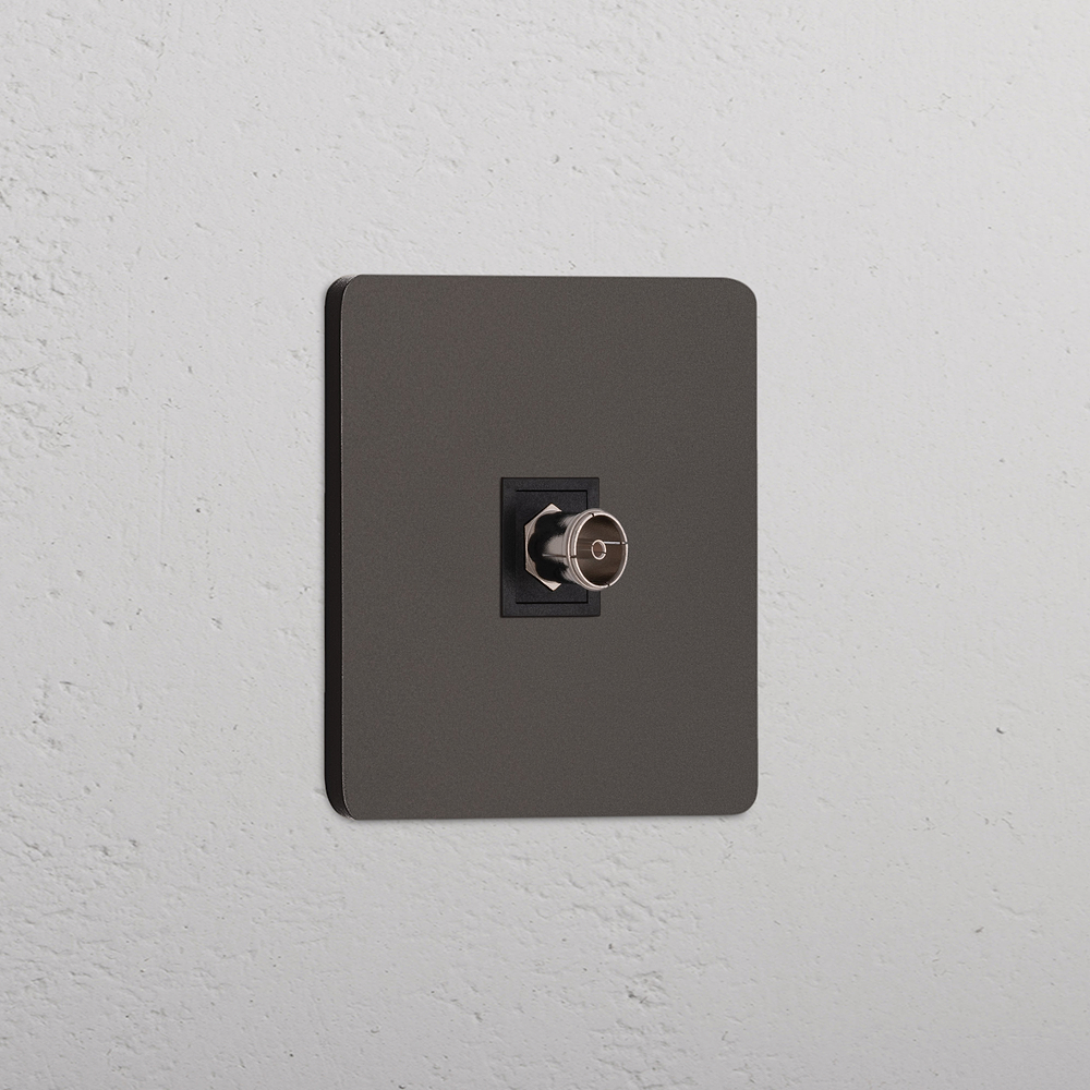 Grove Single TV Socket - Bronze | Black