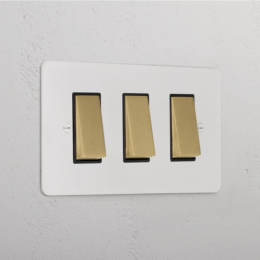 3G Two Way Rocker Switch - Paintable Antique Brass | Black