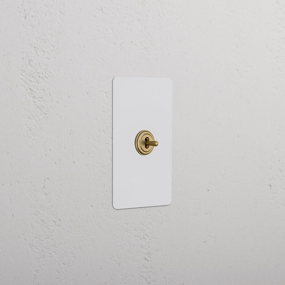Kew 1G Center Retractive Toggle Switch - Paintable Antique Brass
