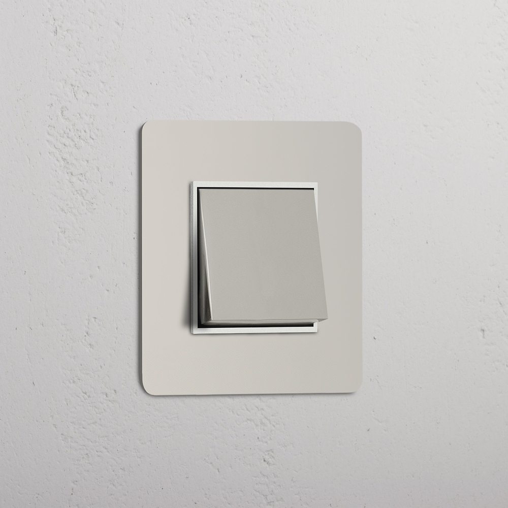 Kew Single Intermediate Rocker Switch - Polished Nickel | White