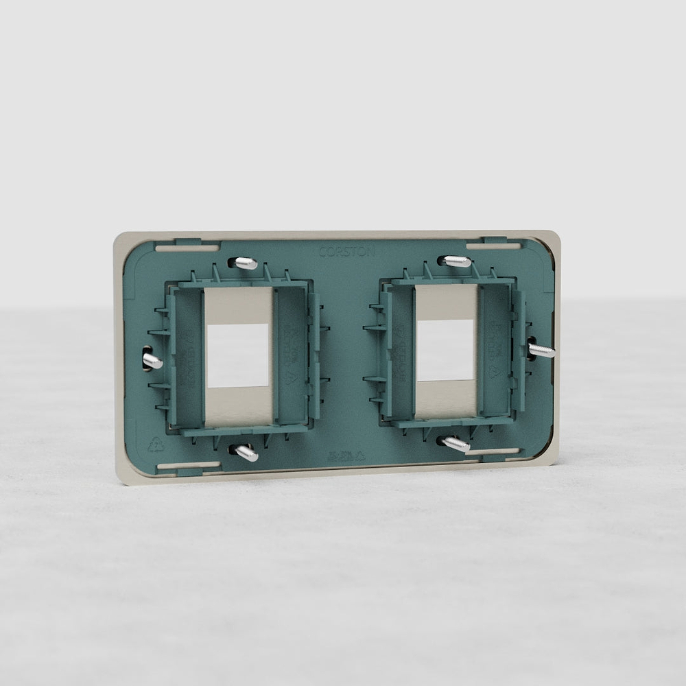 Grove Double 2x Keystone Module Plate – Satin Nickel
