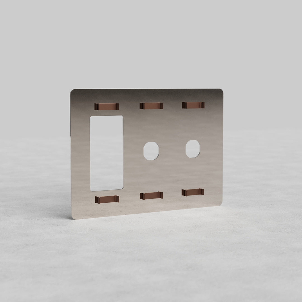 Kew 3G 2x Switch & Outlet Plate - Polished Nickel