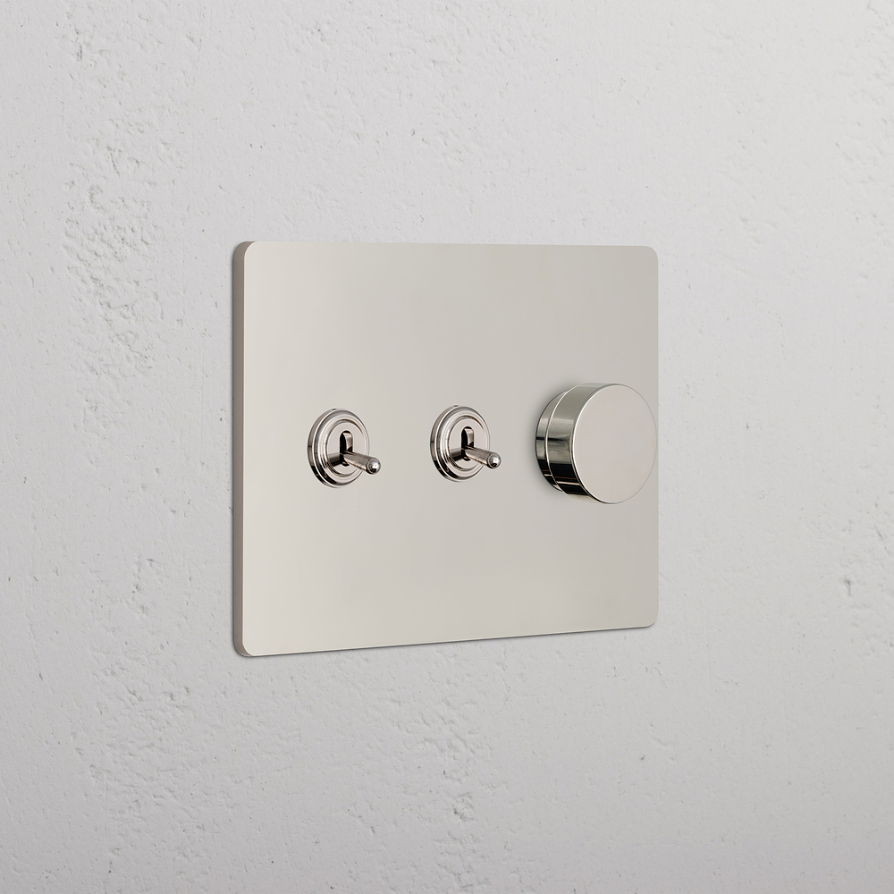 Grove 3G 2x Toggle & Dimmer Switch - Polished Nickel