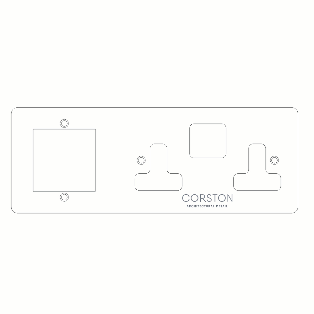 Module & 2G 13A UK Socket Front Plate Paper Template