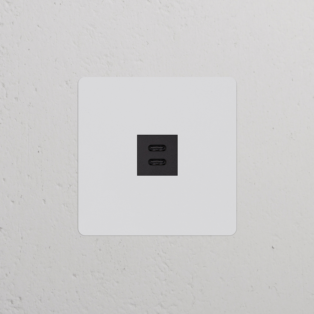 Kew Single USB-C 30W Socket - Paintable | Black