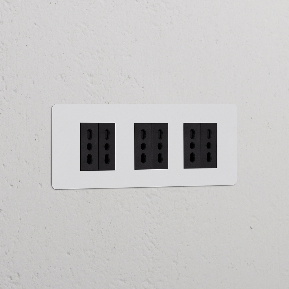 Kew Triple 6x Bipasso Socket - Paintable | Black