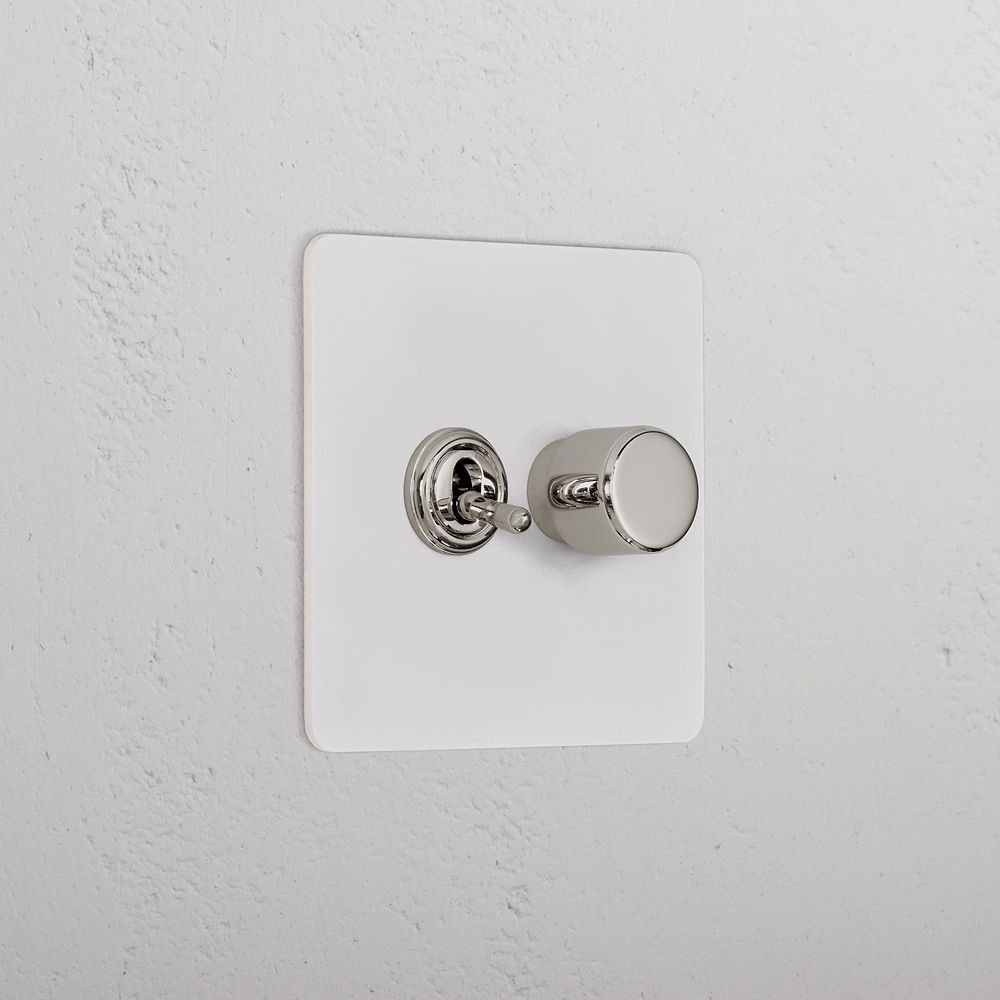 2G Toggle Switch & Dimmer Switch - Paintable Polished Nickel