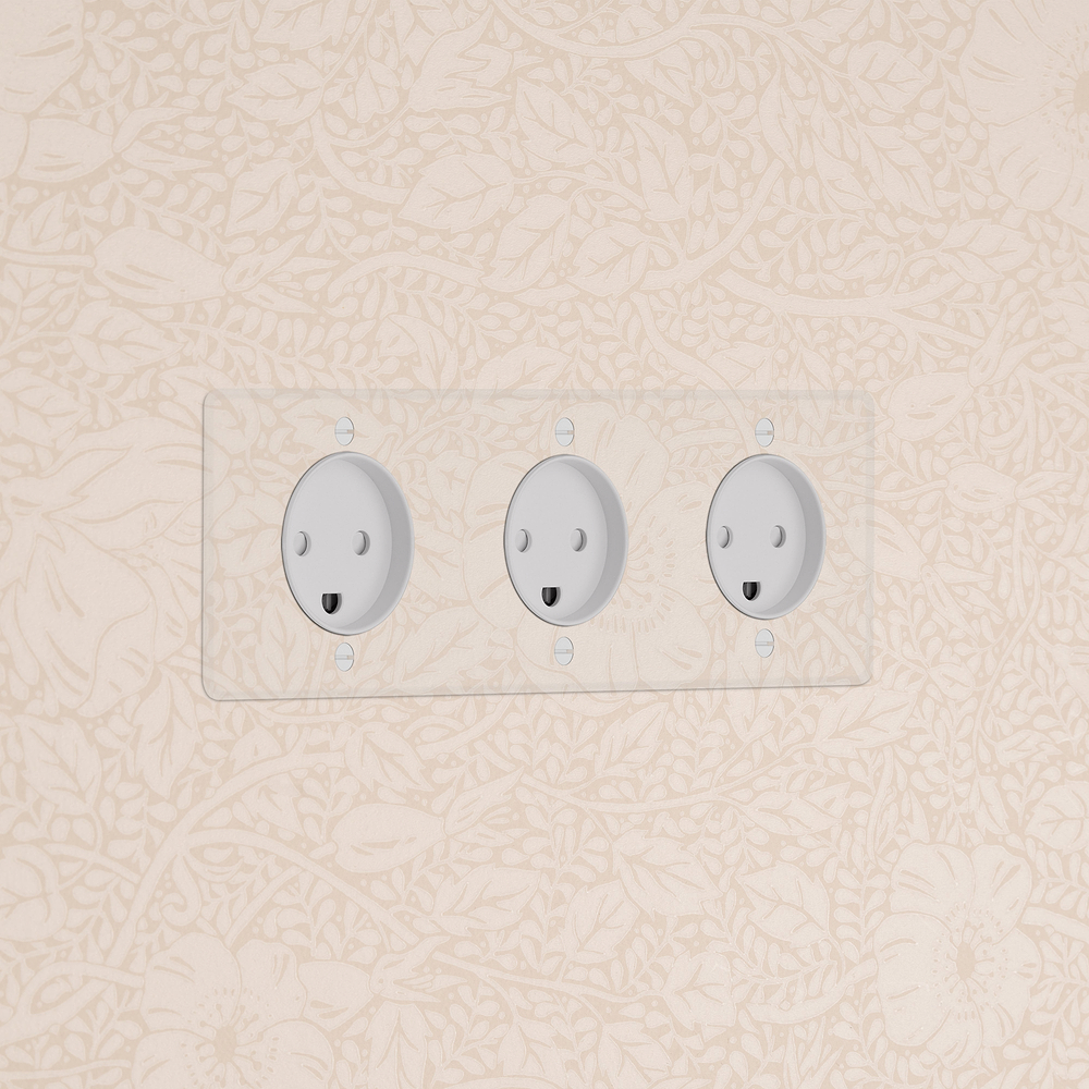 Kew Triple 3x Danish Type K Socket - Clear | White