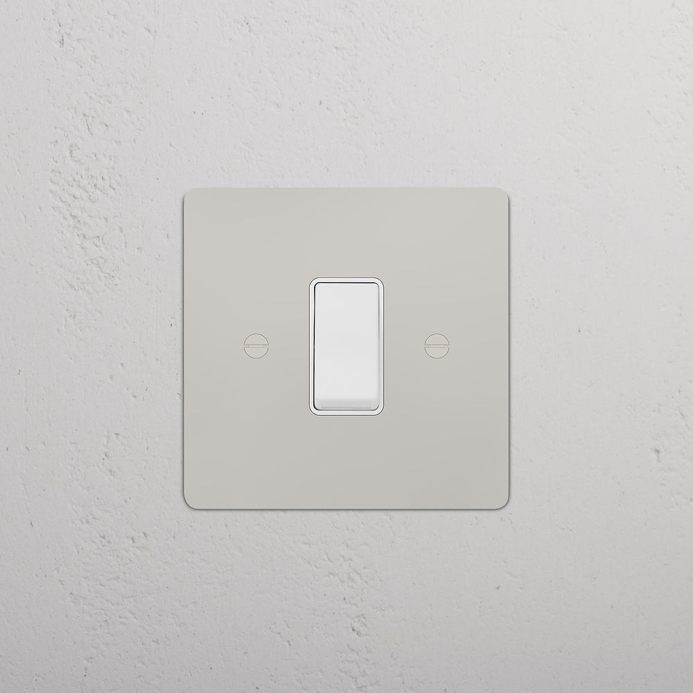 Single 45A Cooker Switch - Polished Nickel | White