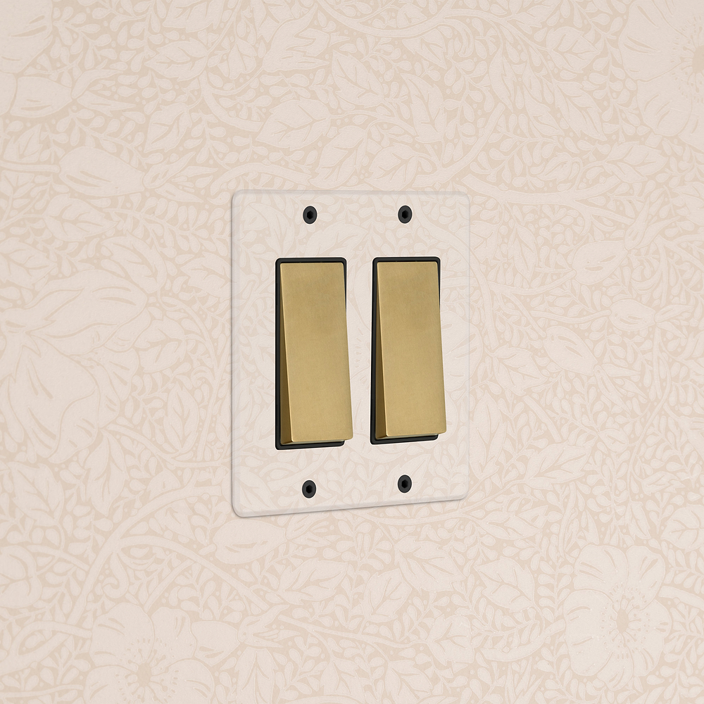 Kew 2G Rocker Switch - Clear Antique Brass Black
