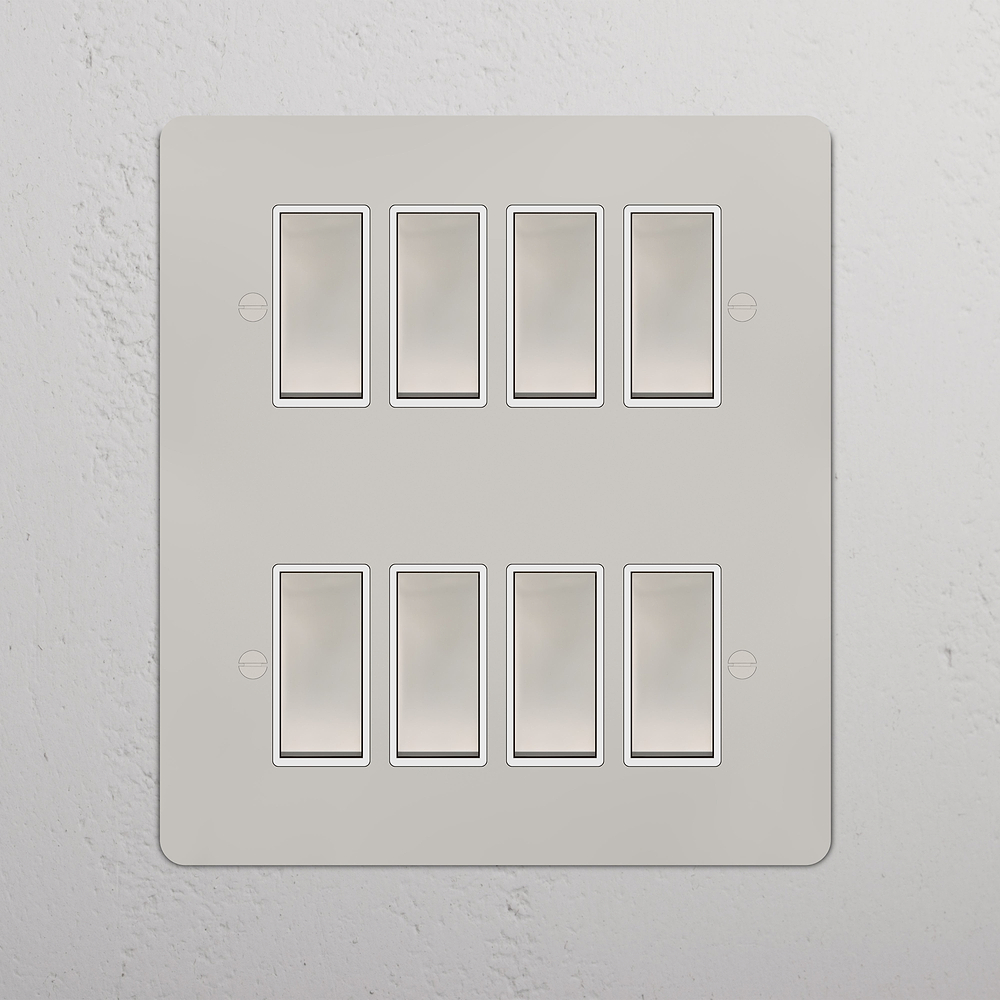 8G Two Way Rocker Switch - Polished Nickel | White