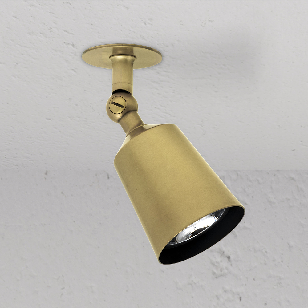 Perryn Single Medium Spotlight – Antique Brass