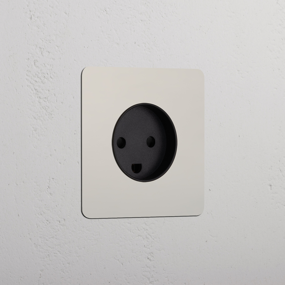 Kew Single Danish Type K Socket - Polished Nickel | Black