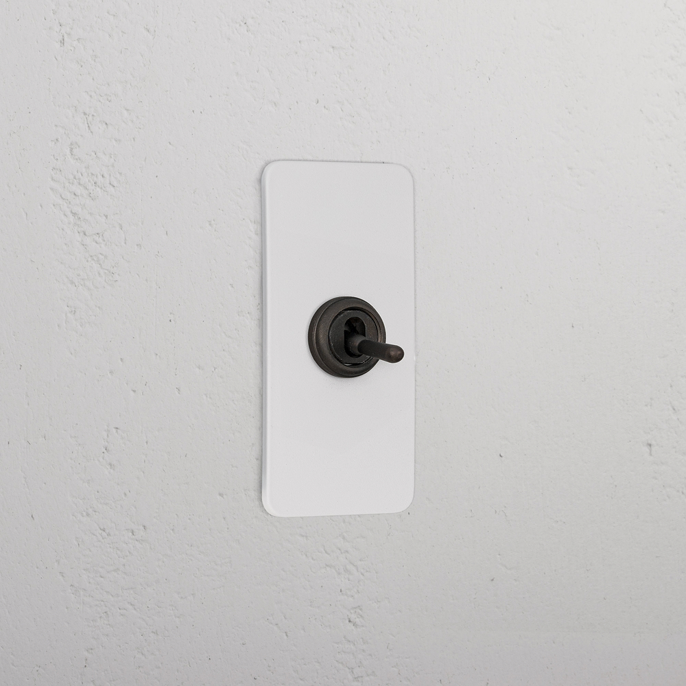 1G Architrave Retractive Toggle Switch - Paintable Bronze