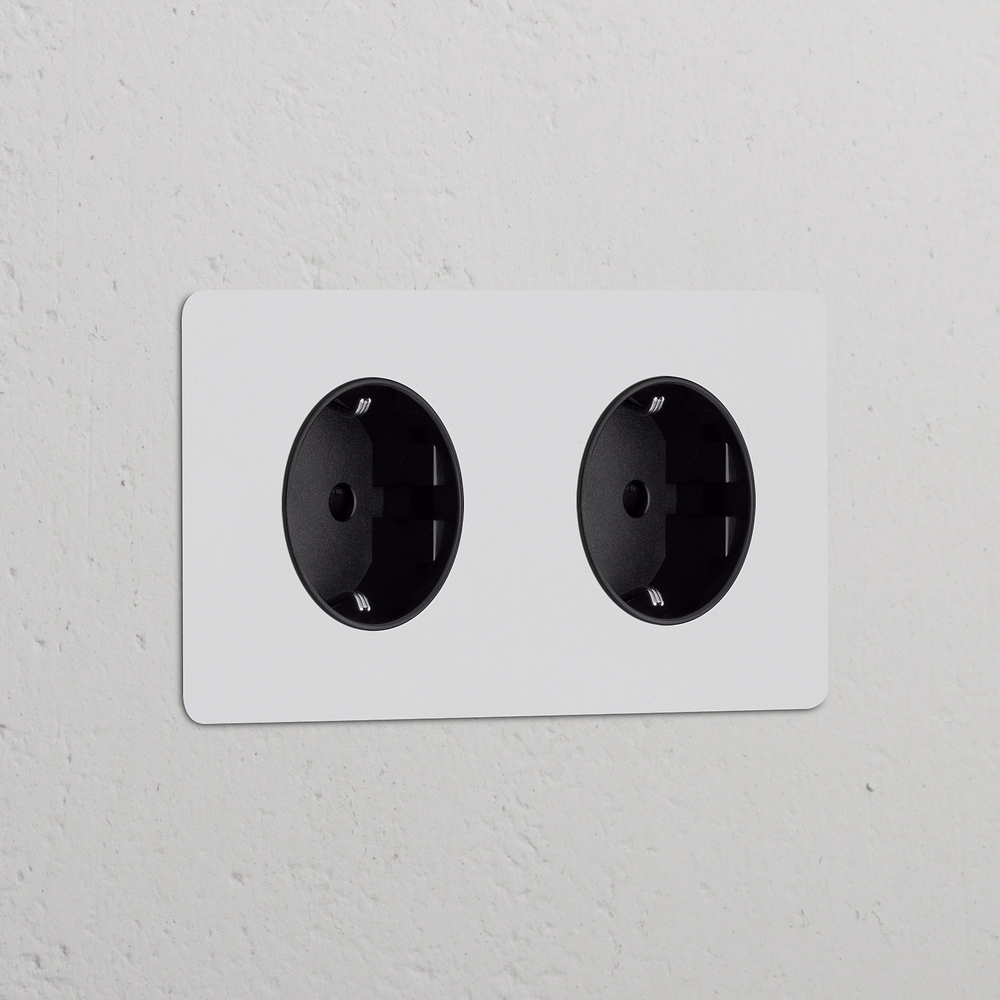 Kew Presa Schuko Tipo F Doppia 2x – Pitturabile | Nero