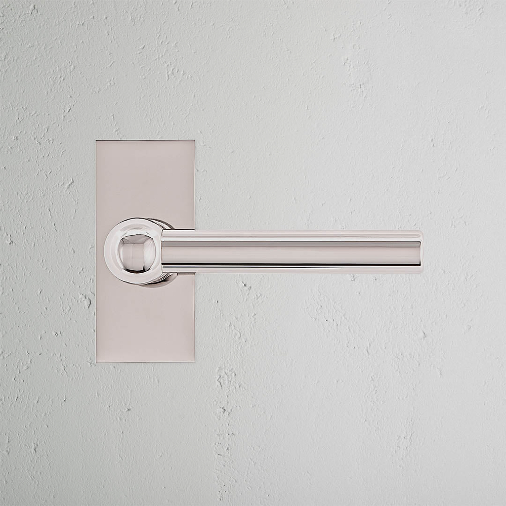 Harper Short Plate Unsprung Door Handle - Polished Nickel