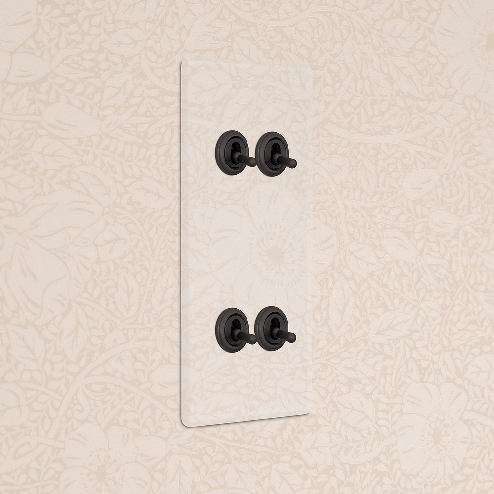 4G Vertical Two Way Toggle Switch - Clear Bronze