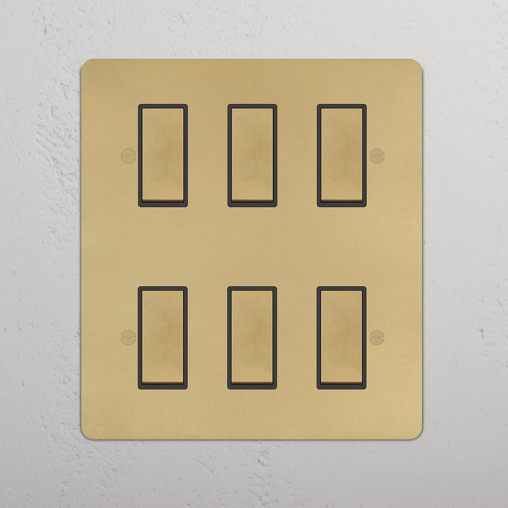 6G Two Way Rocker Switch - Antique Brass | Black