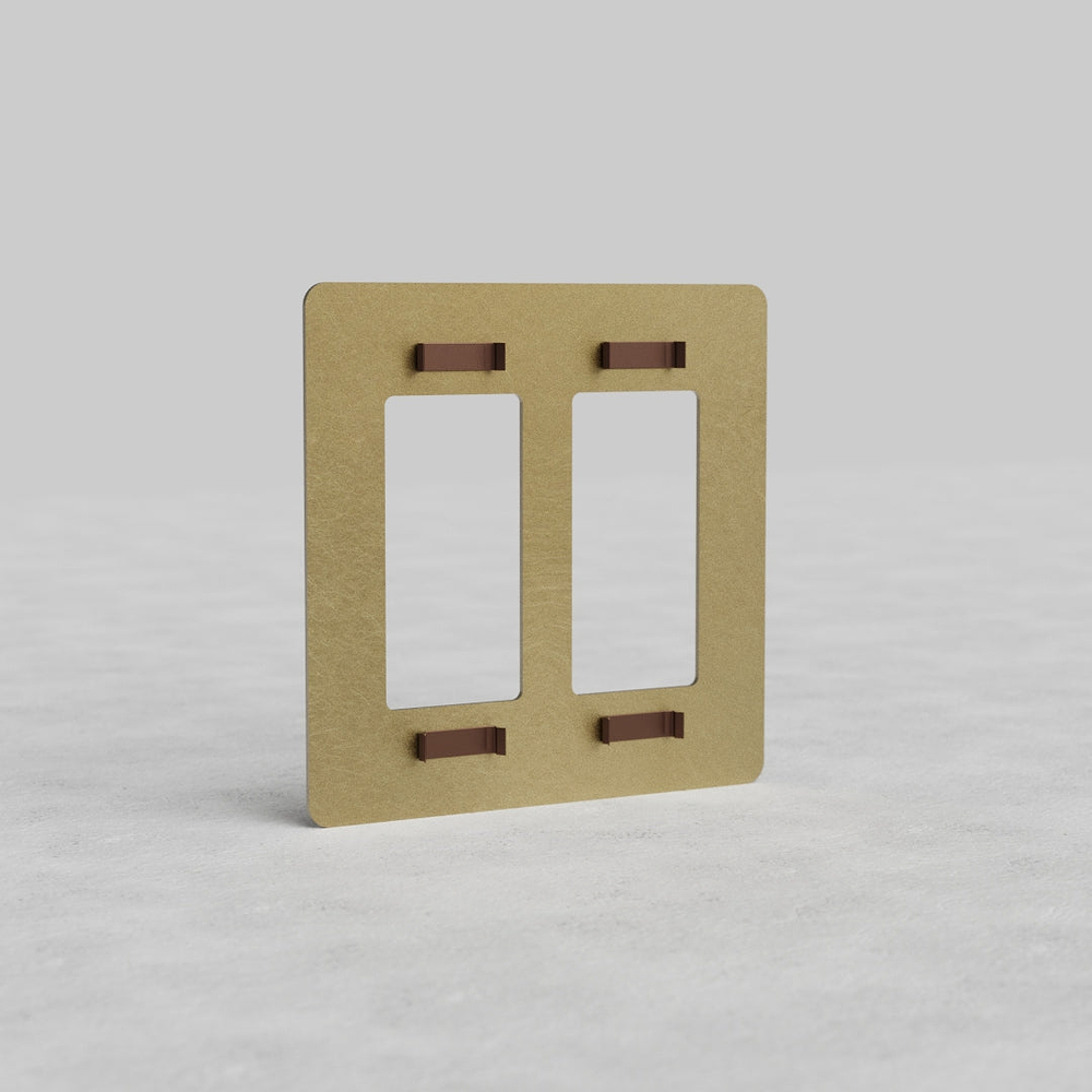 Kew 2G Outlet Plate - Antique Brass