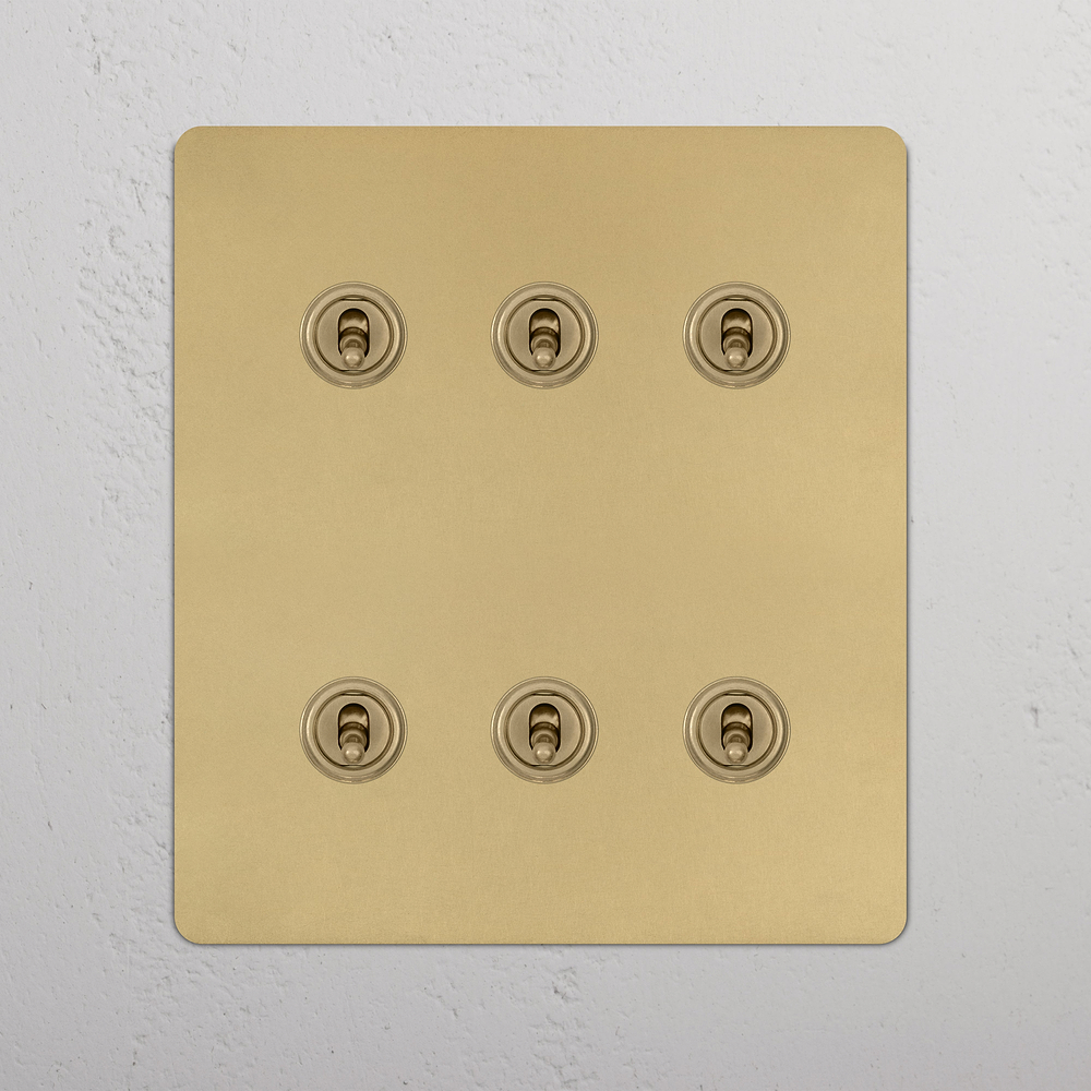 6G Two Way Toggle Switch - Antique Brass
