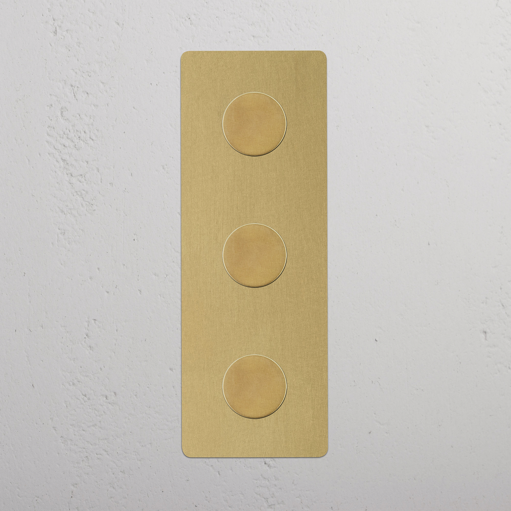 Kew Drievoudige 3x verticale dimmer - Antiek Messing