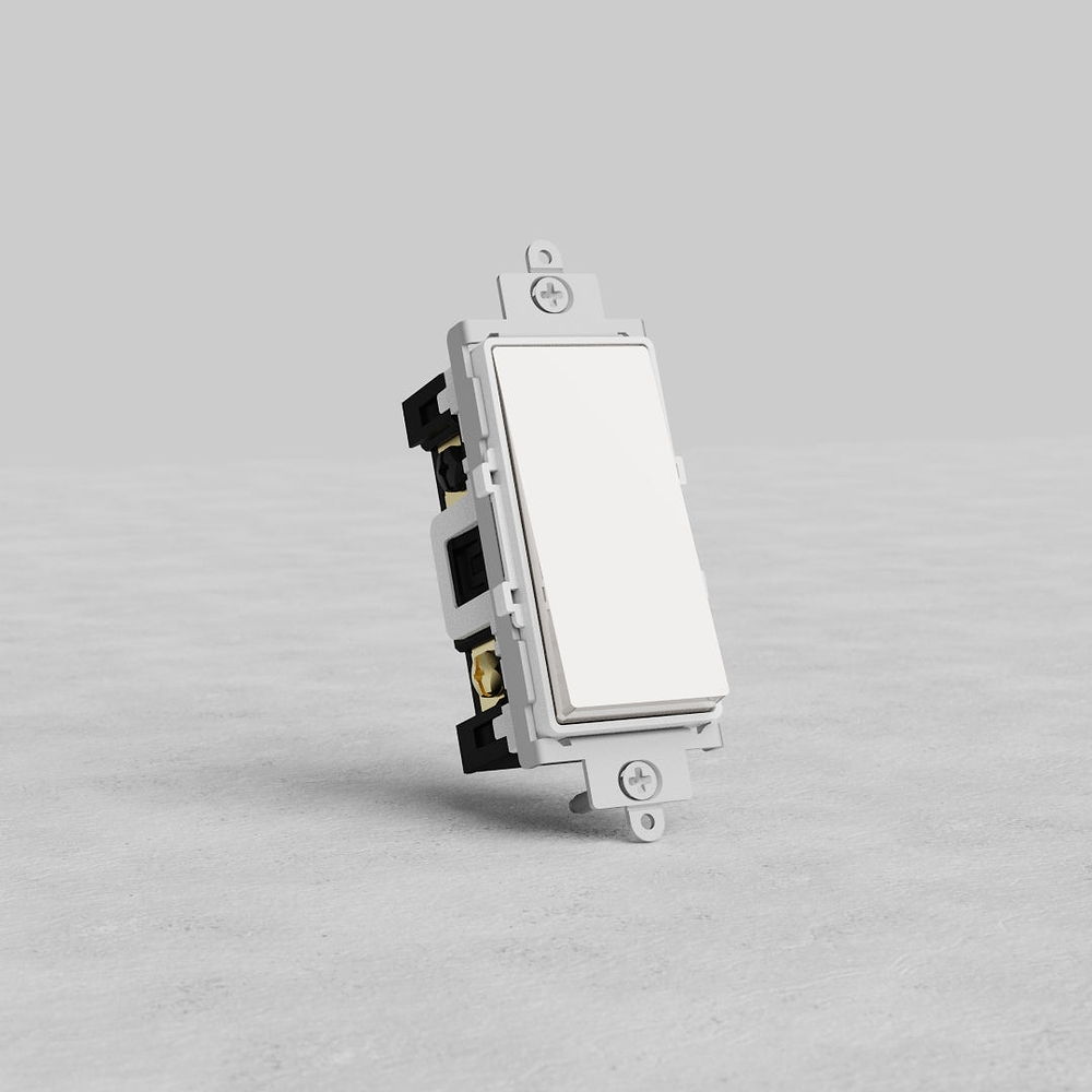Four Way Rocker Switch - Polished Nickel White
