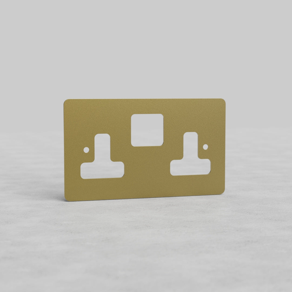 2G 13A UK Socket Front Plate – Antique Brass