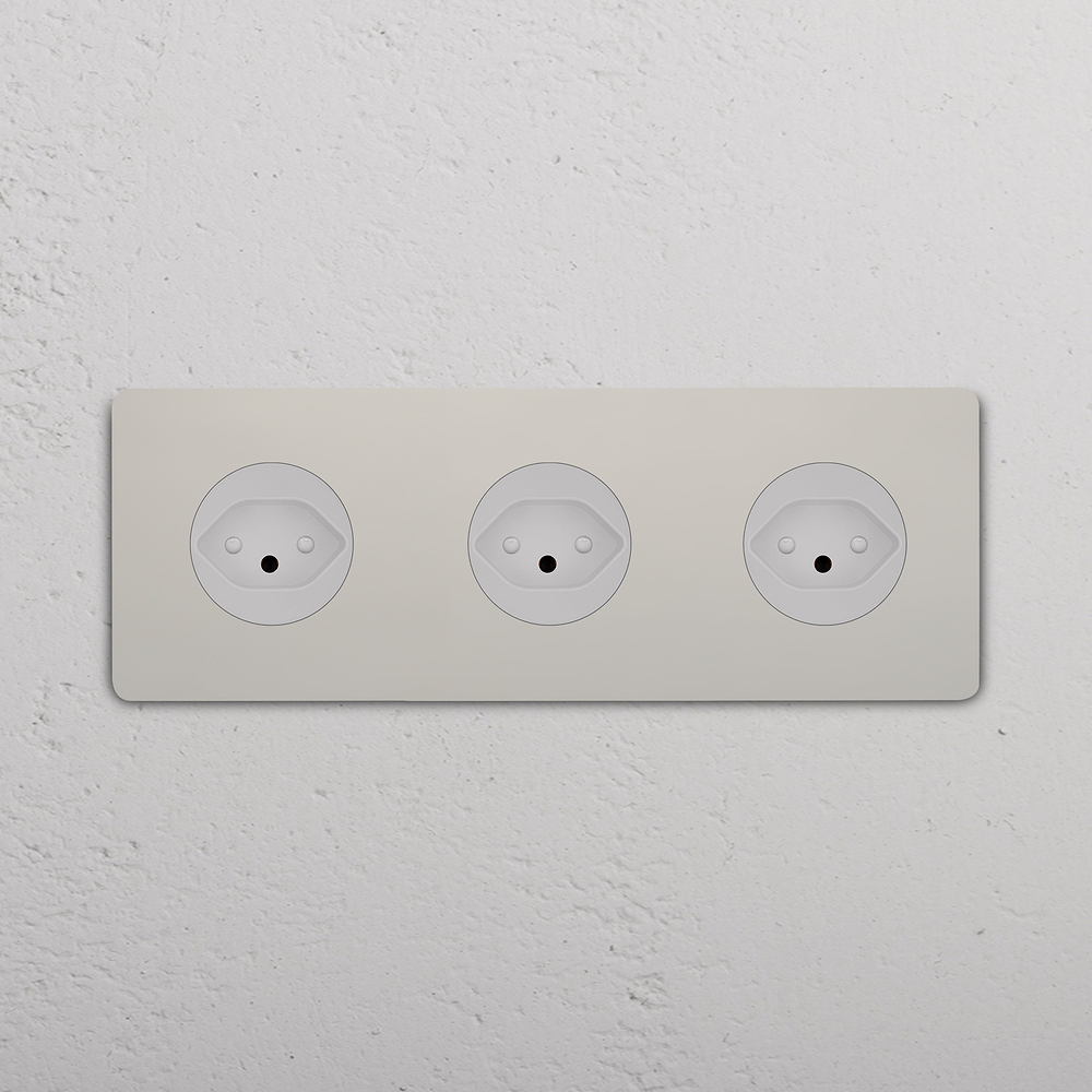 Grove Triple 3x Swiss Type J Socket - Polished Nickel | White