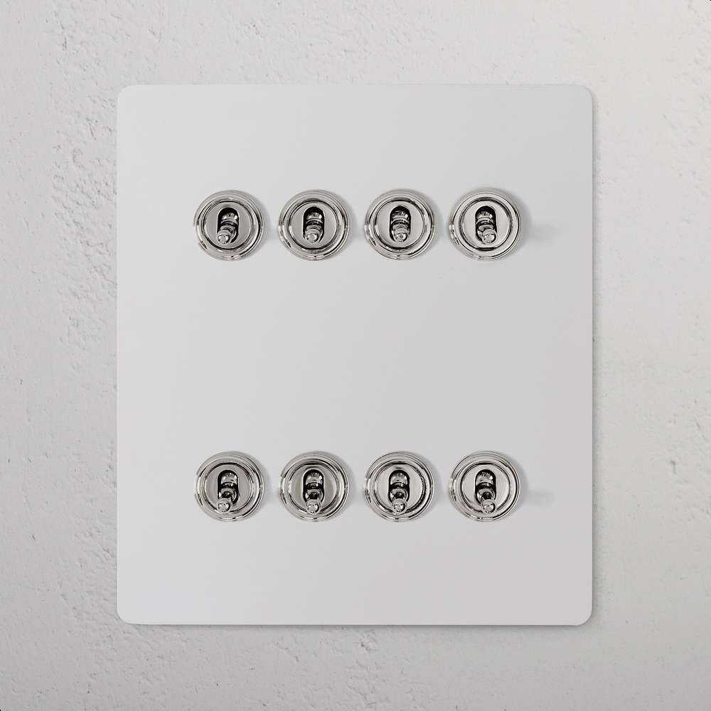 8G Two Way Toggle Switch - Paintable Polished Nickel