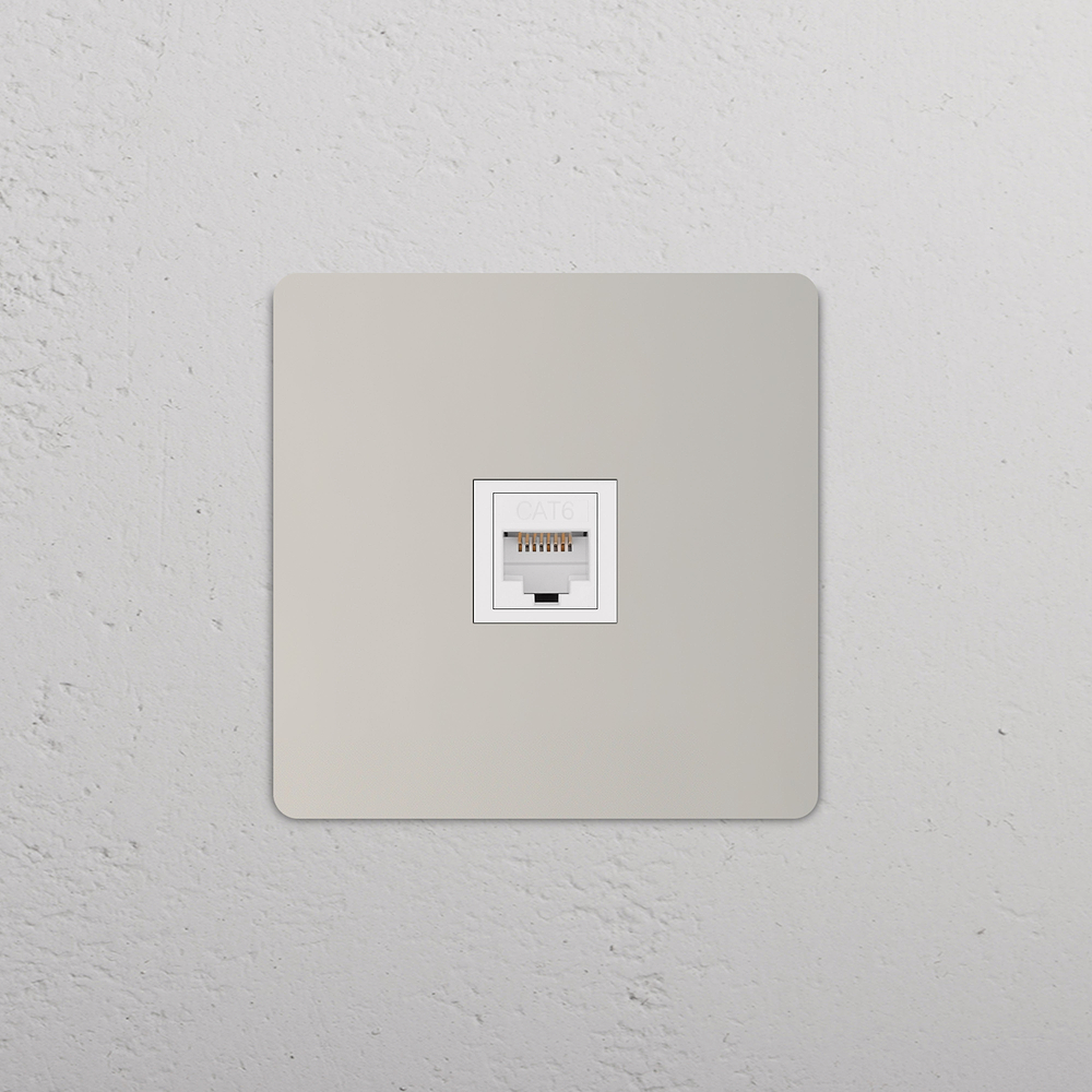 Grove Single RJ45 Socket - Polished Nickel | White