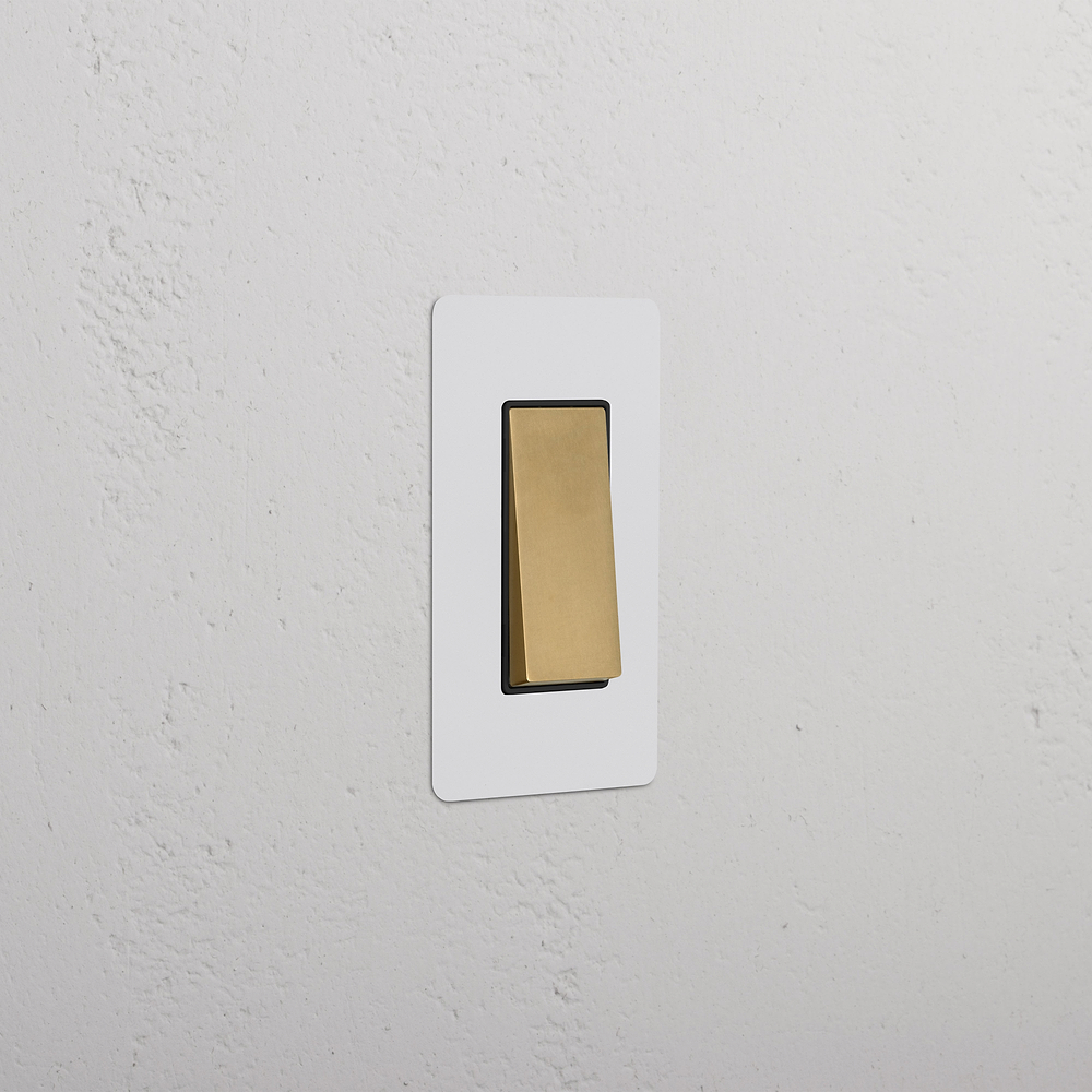 Kew 1G Rocker Switch - Paintable Antique Brass Black