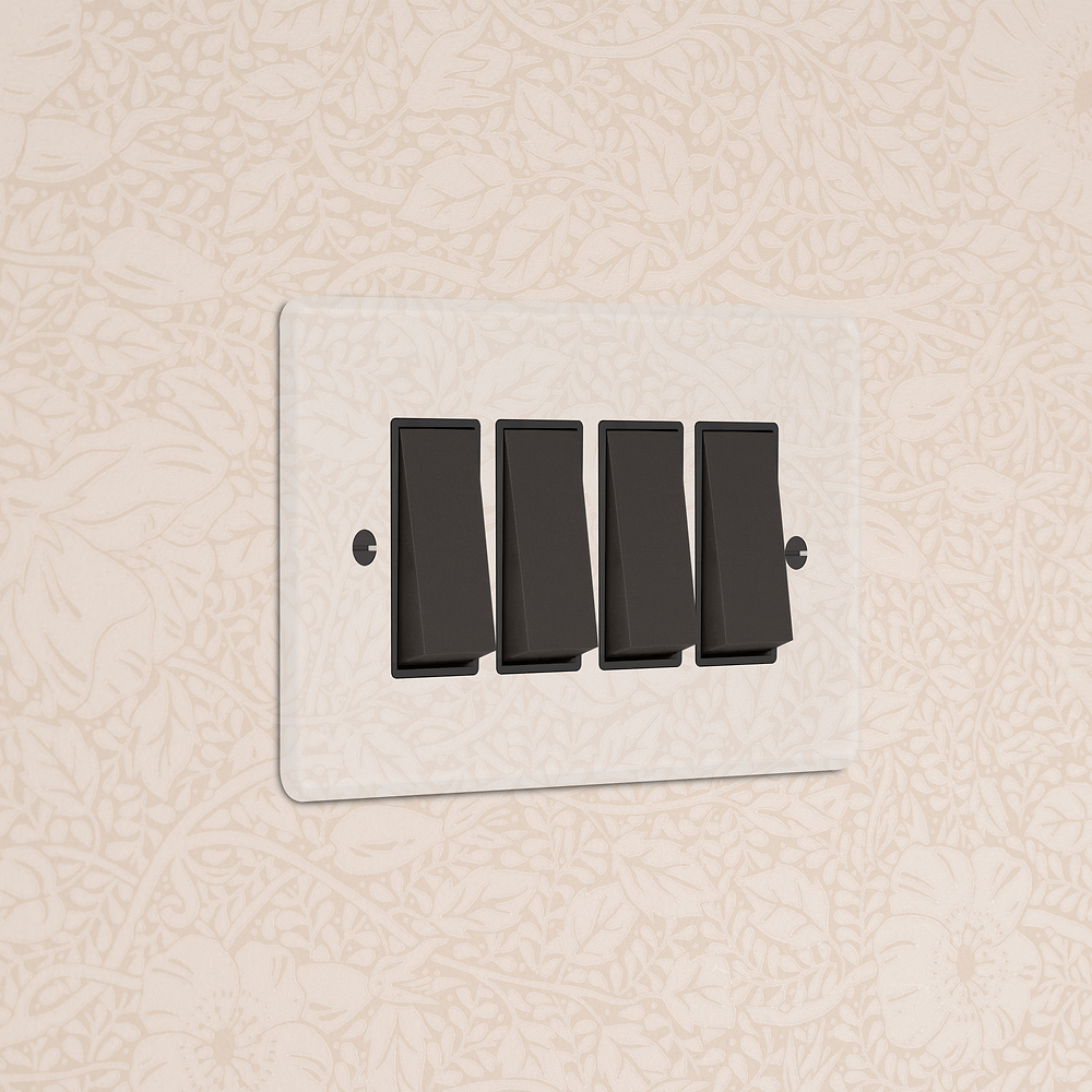 4G Two Way Rocker Switch - Clear Bronze | Black