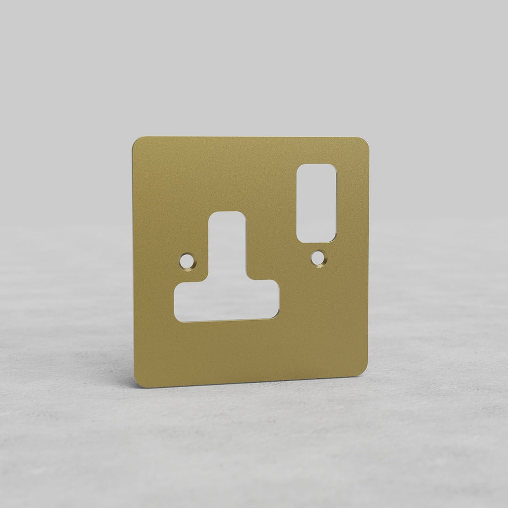 1G 13A UK Socket Front Plate – Antique Brass