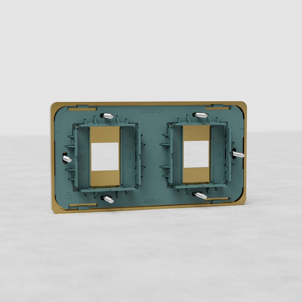 Grove Double 2x Keystone Module Plate - Antique Brass